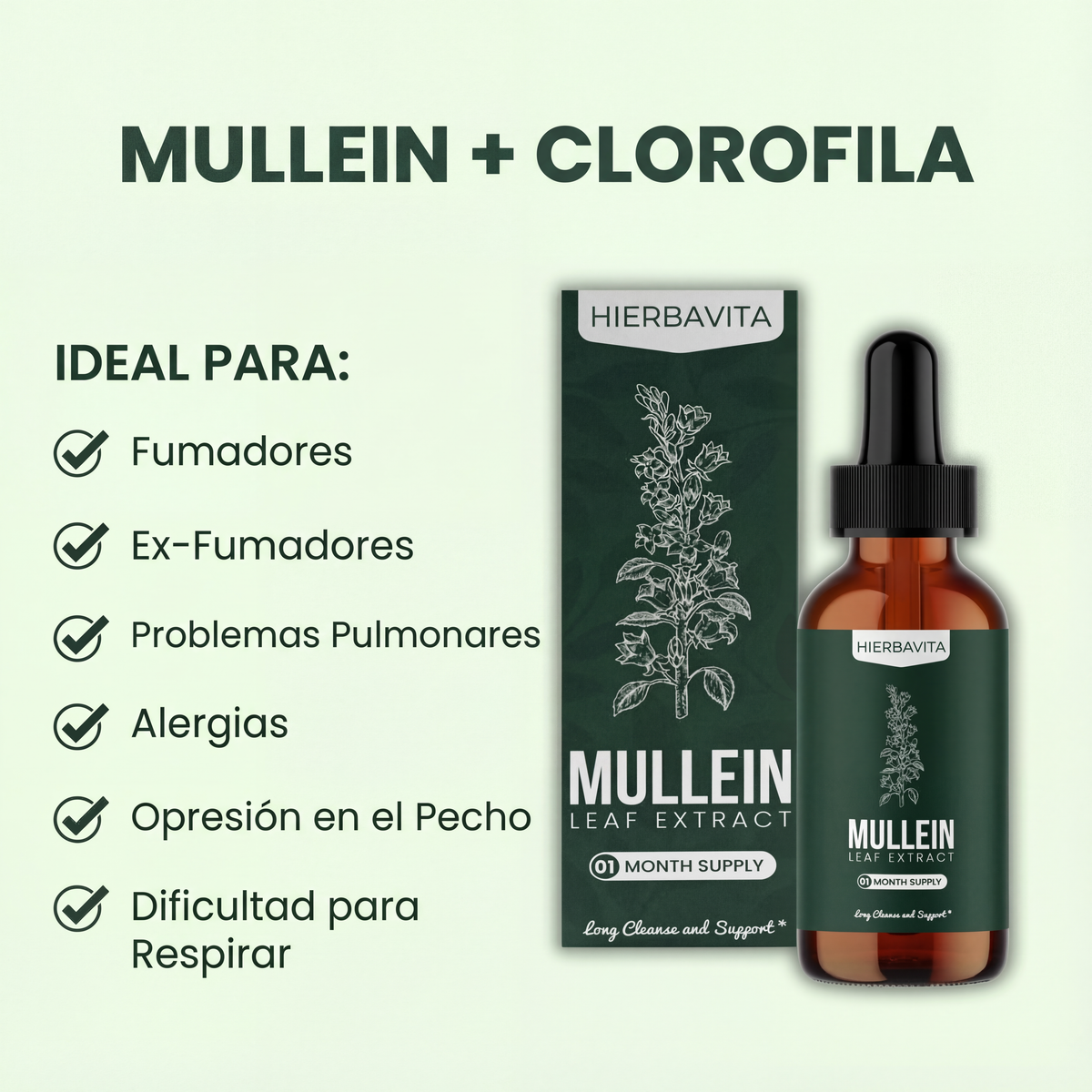 Hierbavita gotas pulmonares de gordolobo + clorofila